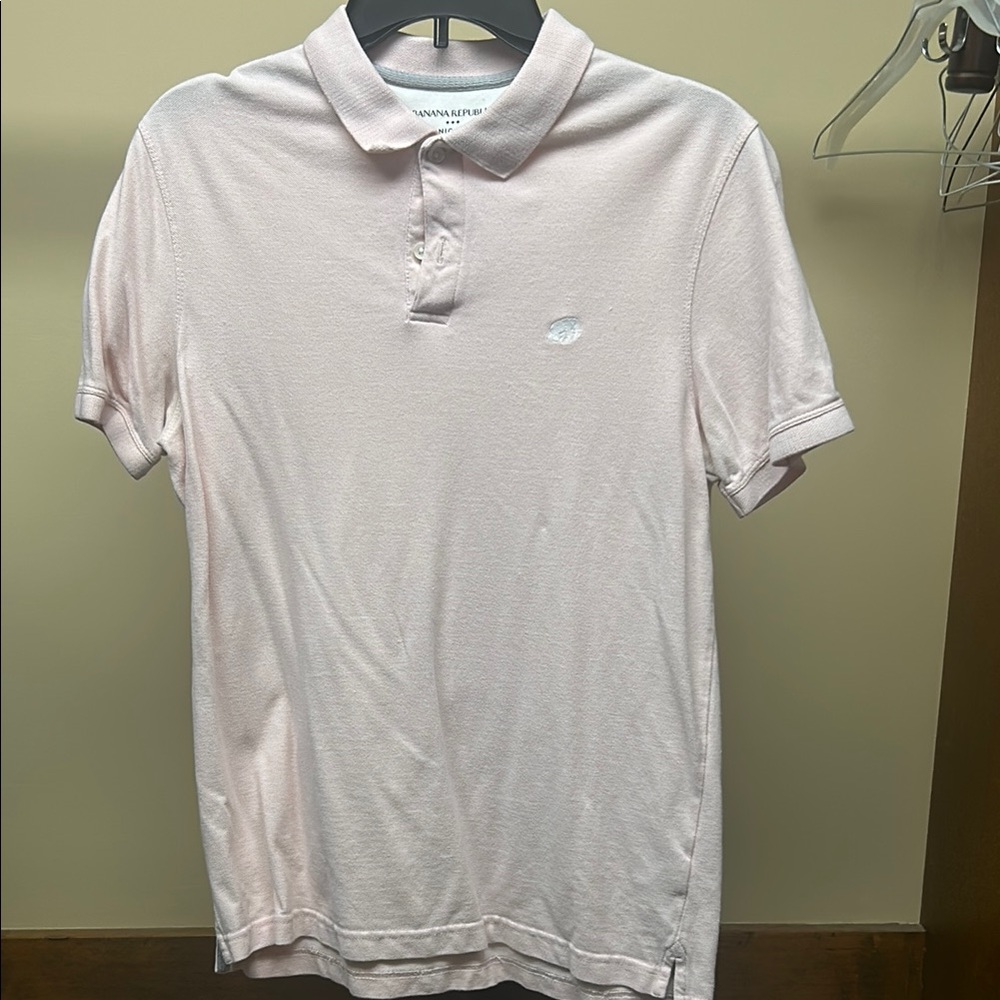 Banana Republic Men's Pink Polo Shirt